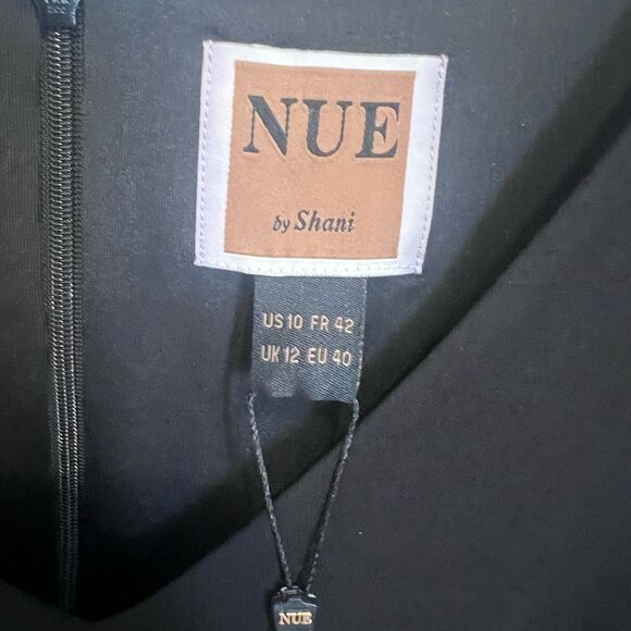 NWT Nue‎ By Shani women's black long sleeve cold shoulder dress size 10 - Picture 9 of 9